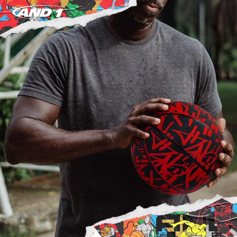 And1 Street Ink Rubber Basketball: Official Regulation Size 7 (29.5 inches) Rubber Basketball - Deep Channel Construction Streetball, Made for Indoor Outdoor - Image 5
